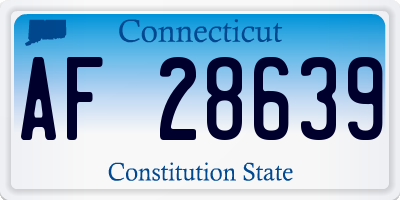 CT license plate AF28639