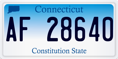 CT license plate AF28640