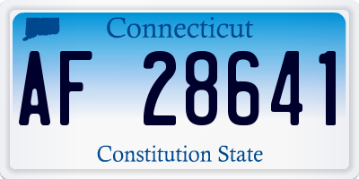 CT license plate AF28641