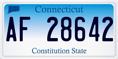 CT license plate AF28642