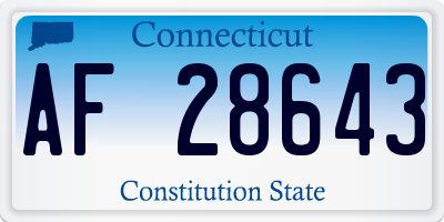 CT license plate AF28643