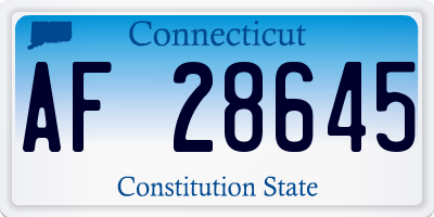 CT license plate AF28645