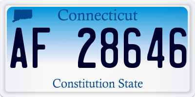 CT license plate AF28646