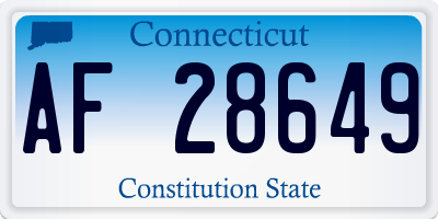 CT license plate AF28649