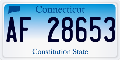 CT license plate AF28653