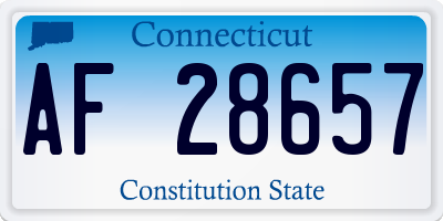 CT license plate AF28657