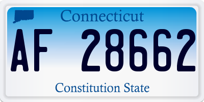 CT license plate AF28662