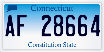 CT license plate AF28664