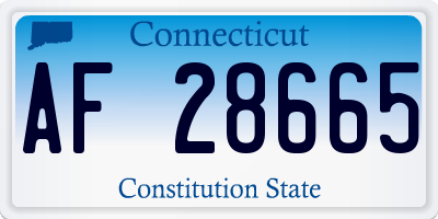 CT license plate AF28665