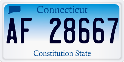 CT license plate AF28667