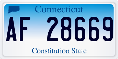 CT license plate AF28669