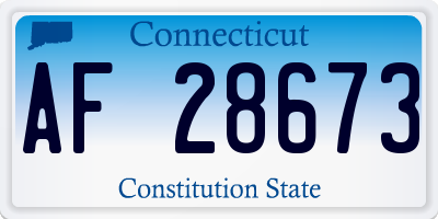CT license plate AF28673