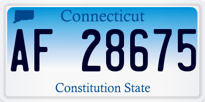 CT license plate AF28675