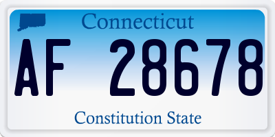 CT license plate AF28678