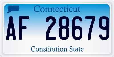 CT license plate AF28679