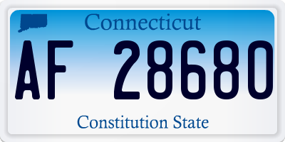 CT license plate AF28680