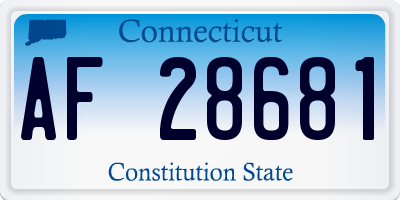 CT license plate AF28681