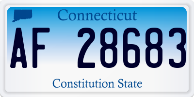 CT license plate AF28683