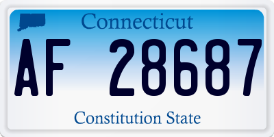 CT license plate AF28687