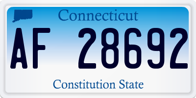 CT license plate AF28692