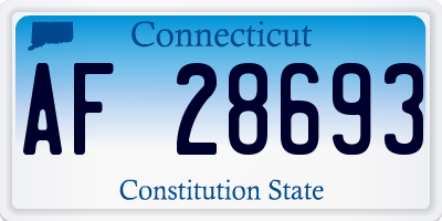 CT license plate AF28693