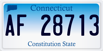 CT license plate AF28713