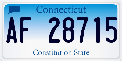 CT license plate AF28715