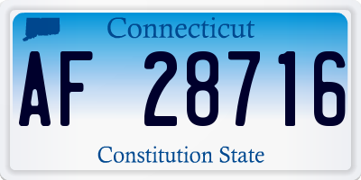 CT license plate AF28716