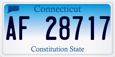 CT license plate AF28717