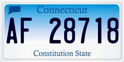 CT license plate AF28718