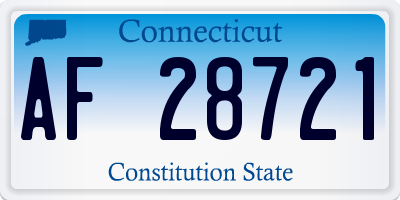 CT license plate AF28721