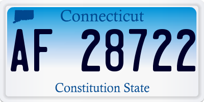 CT license plate AF28722