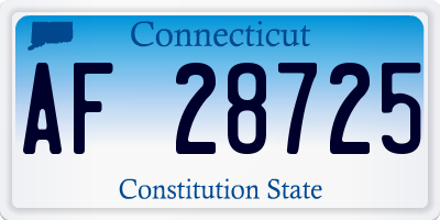 CT license plate AF28725