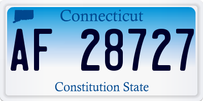 CT license plate AF28727