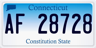CT license plate AF28728