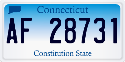 CT license plate AF28731