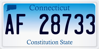 CT license plate AF28733