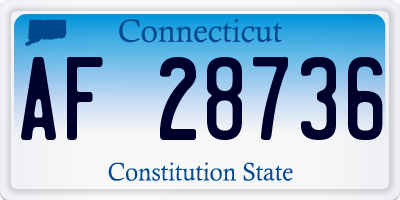 CT license plate AF28736
