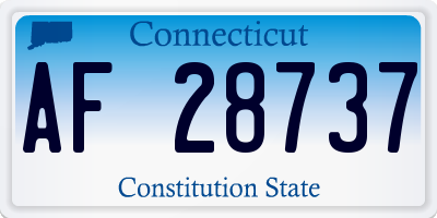 CT license plate AF28737