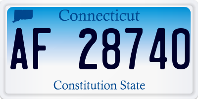 CT license plate AF28740