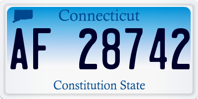 CT license plate AF28742