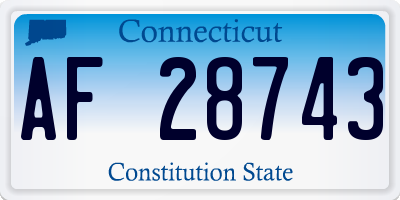 CT license plate AF28743