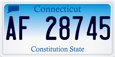 CT license plate AF28745