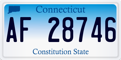 CT license plate AF28746