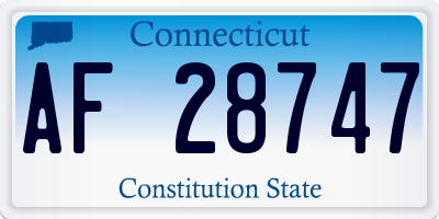 CT license plate AF28747