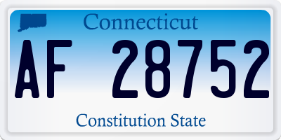 CT license plate AF28752