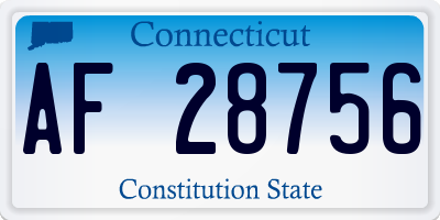 CT license plate AF28756