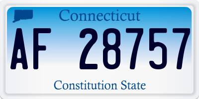 CT license plate AF28757