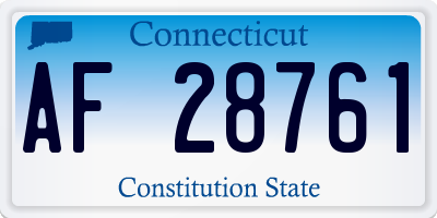 CT license plate AF28761