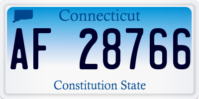 CT license plate AF28766